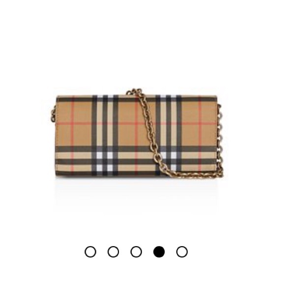 burberry vintage check and leather wallet with detachable strap